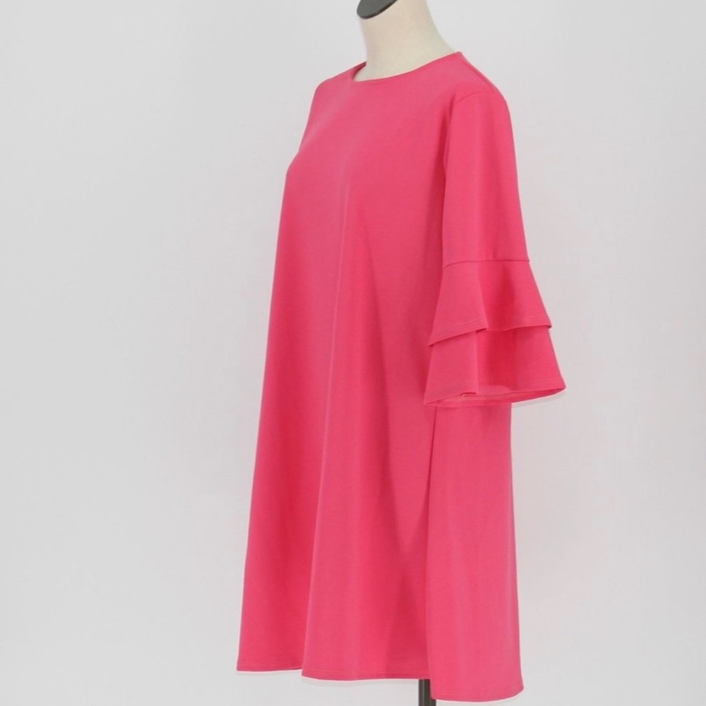 Zig Zag pink ruffle sleeve 2XL midi lose fitting dress - Picture 3 of 5
